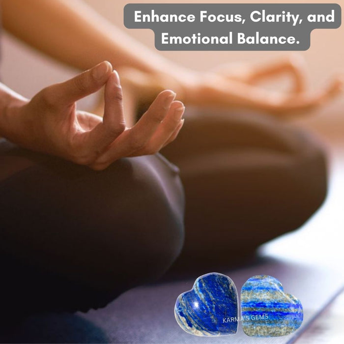 1" LAPIS LAZULI PUFFY HEART