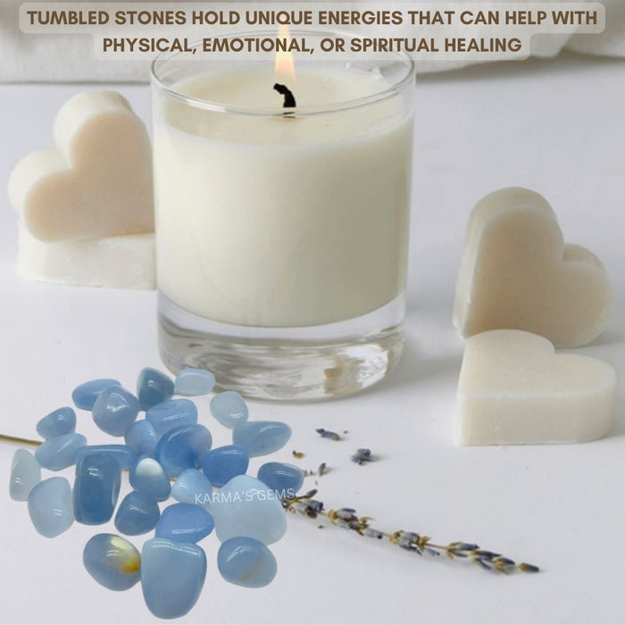 25 TO 35 MM BLUE CHALCEDONY TUMBLED STONE