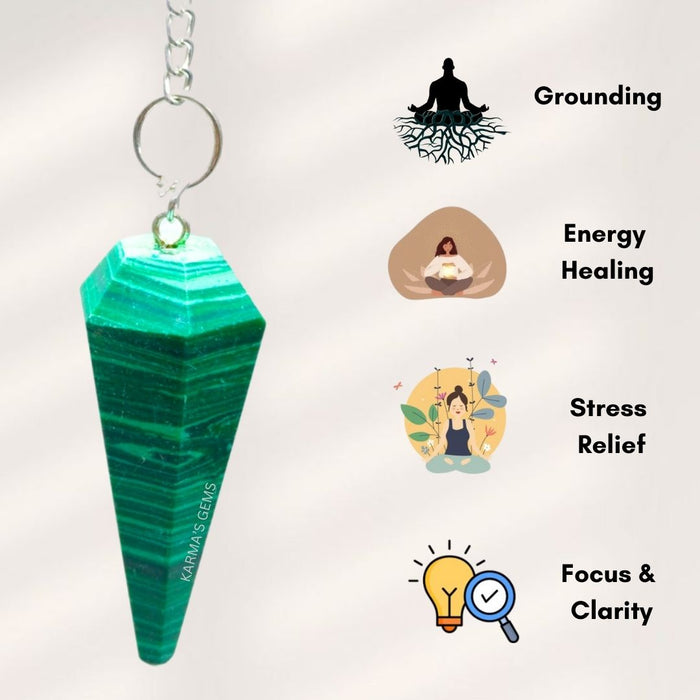 MALACHITE STONE DOWSING PENDULUM