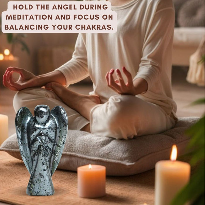 HEMATITE STONE CRYSTAL ANGEL