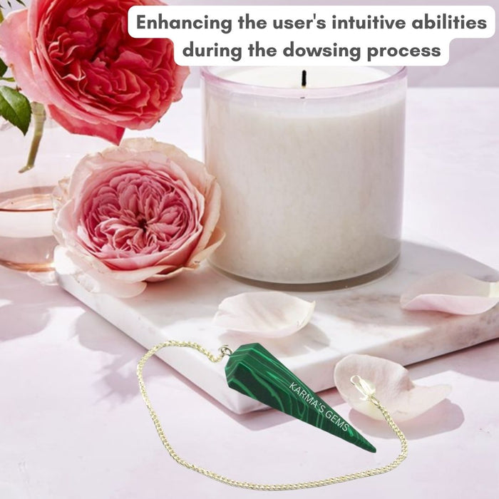 MALACHITE STONE DOWSING PENDULUM