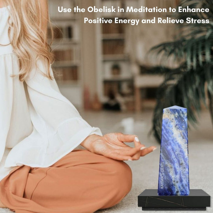 4 CORNER SODALITE OBELISK