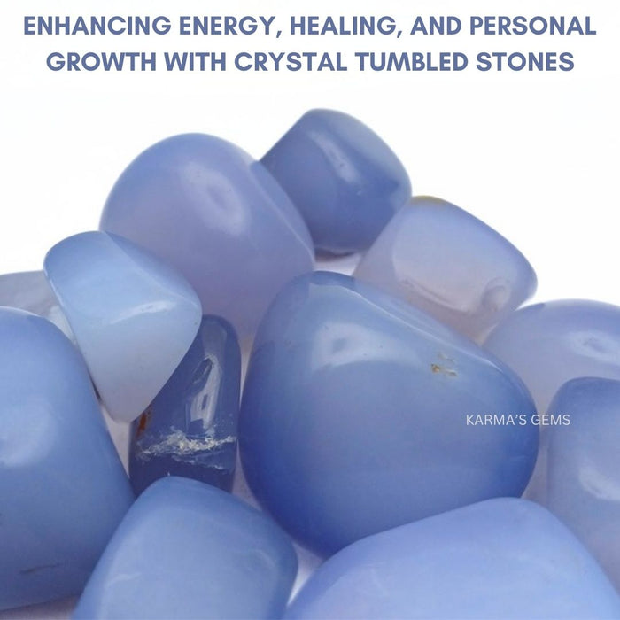 25 TO 35 MM BLUE CHALCEDONY TUMBLED STONE