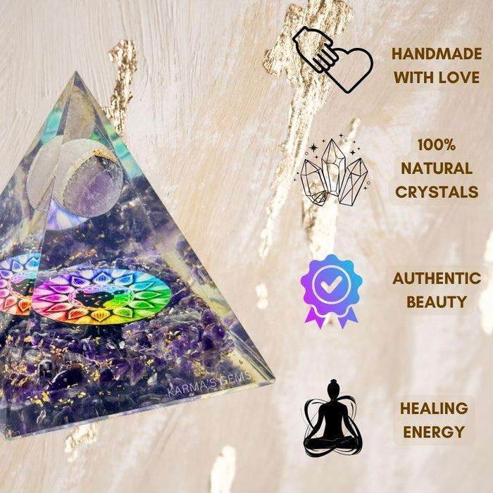 AMETHYST LOTUS FLOWER ORGONITE PYRAMID