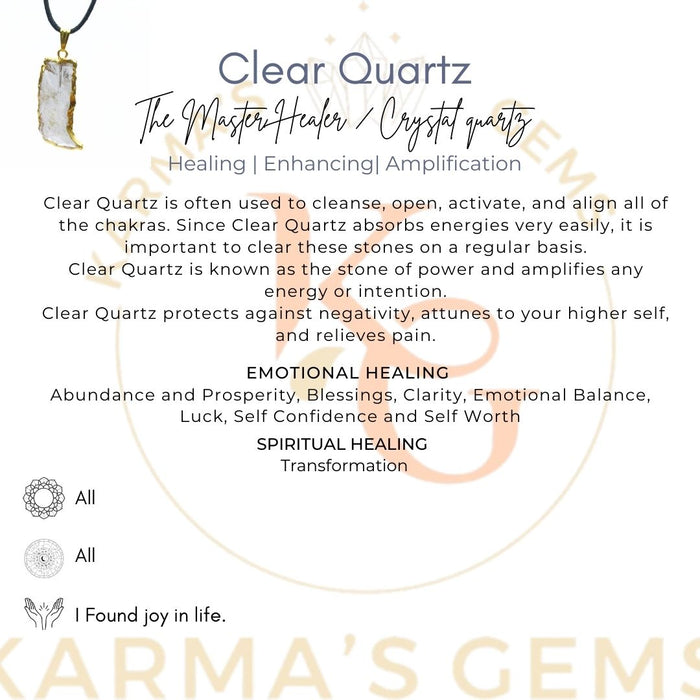 ELECTROPLATED CLEAR QUARTZ STONE PENDANT