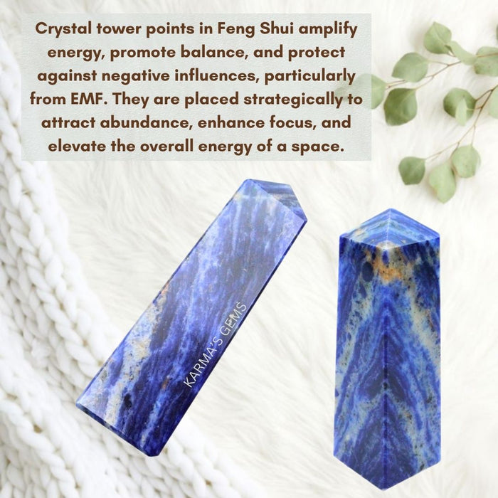4 CORNER SODALITE OBELISK