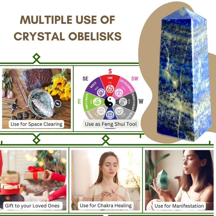 4 CORNER LAPIS LAZULI OBELISK