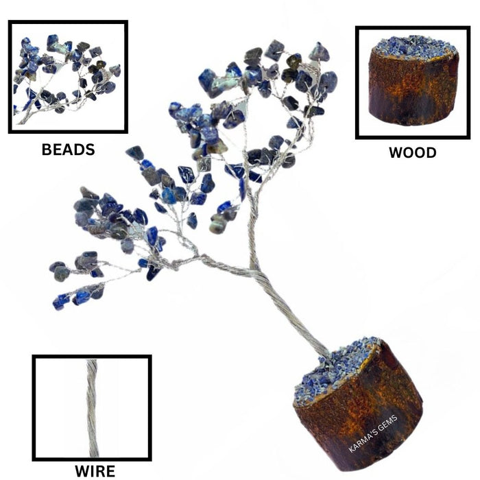 100 BEADS SODALITE STONE WIRE TREE