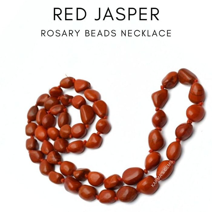 ROSARY BEADS RED JASPER STONE NECKLACE