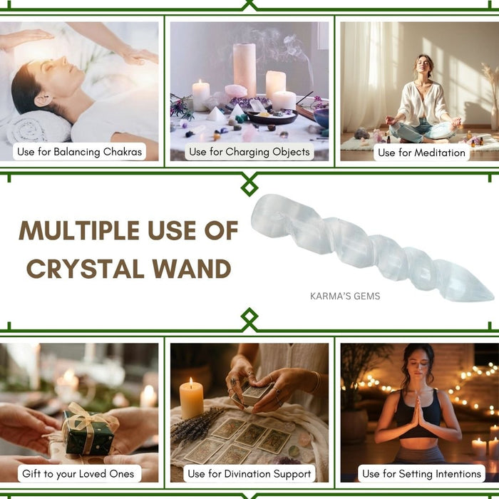 SELENITE SPIRAL WAND
